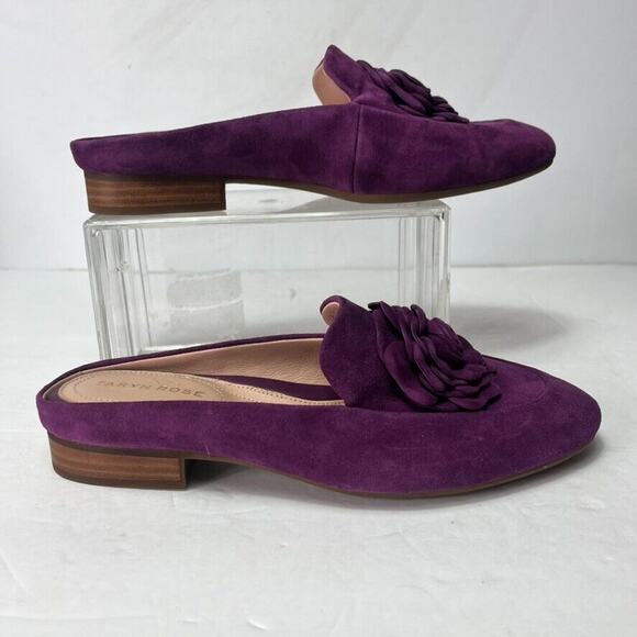 Taryn Rose Shoe Women 6.5B Blythe Mules Silky Violet Suede Leather - Picture 8 of 12